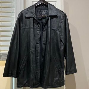 Women’s Black Leather Coat Size XL